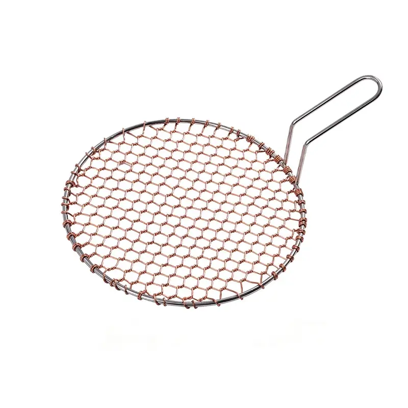 Round copper-wire mesh grill (or woven grill plate)