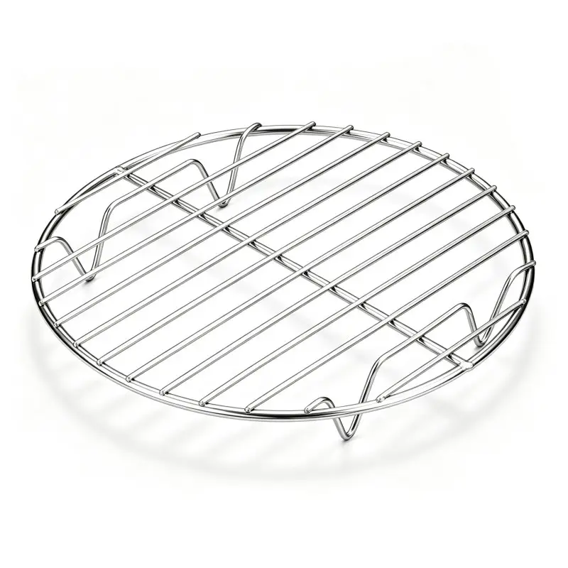 Round slotted-hole stainless steel rod baking rack