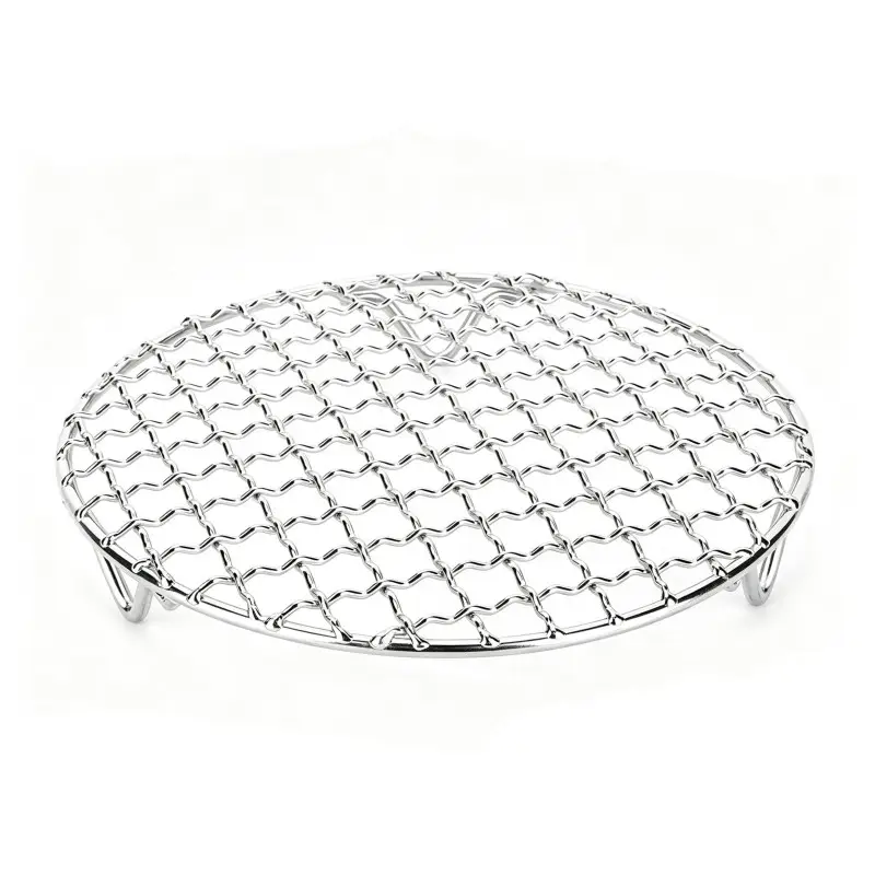 Round stainless steel woven-mesh baking rack