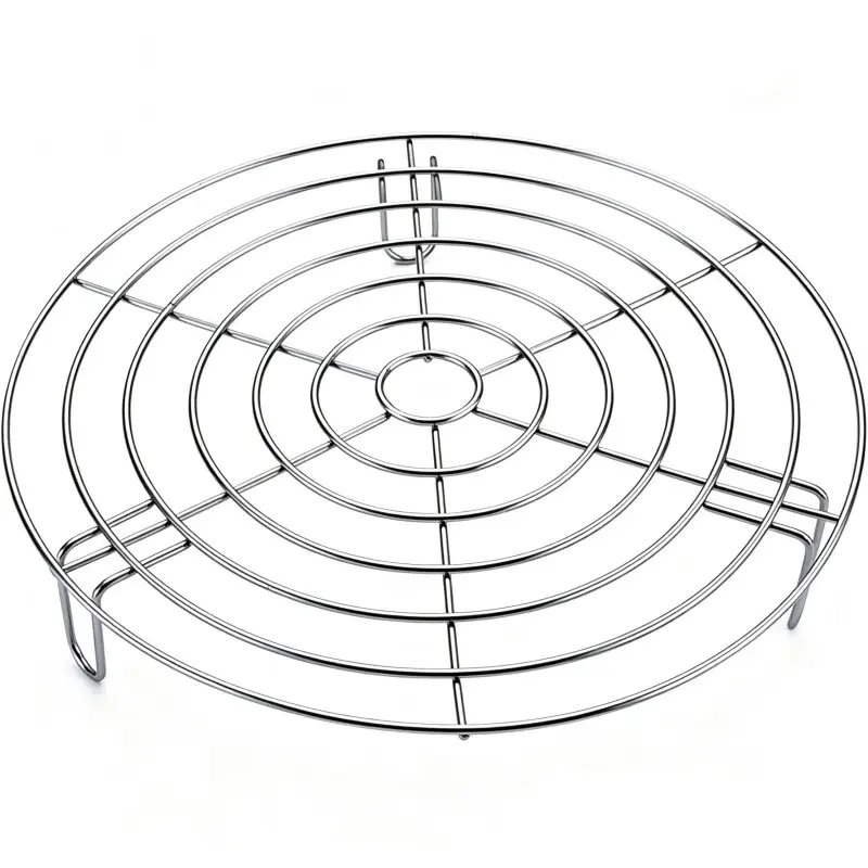 Round coil-type stainless steel baking rack