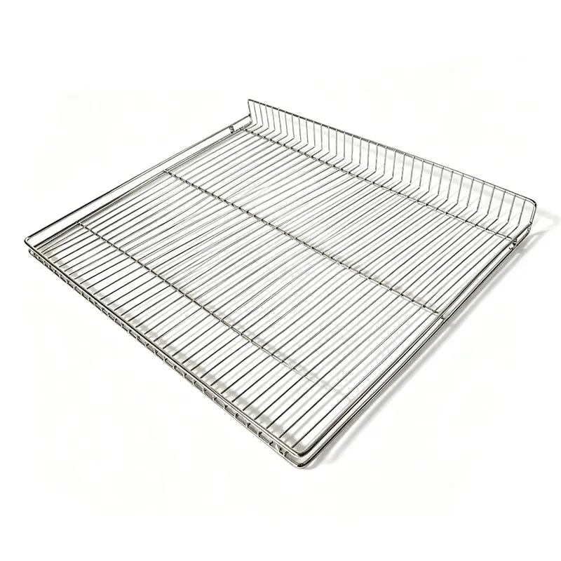 Rectangular stainless steel slotted-hole cooling rack / baking tray