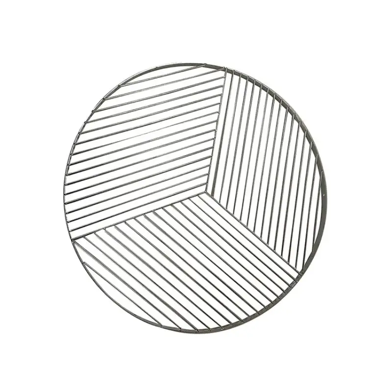 Custom-pattern suspended stainless steel grill (three-point star)
